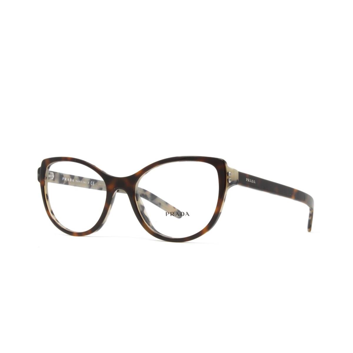 Prada Women`s Cat Eye Eyeglasses PR12VV TH81O1 Top Dark Havana Black Havana