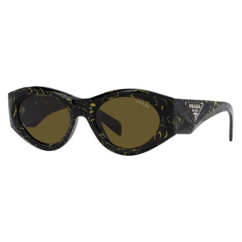 Prada Women`s PR-20ZS-19D01T Fashion 53mm Black Yellow Marble Sunglasses