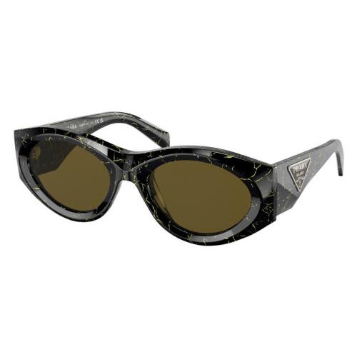 Prada Women`s PR-20ZSF-19D01T Fashion 54mm Black Yellow Marble Sunglasses