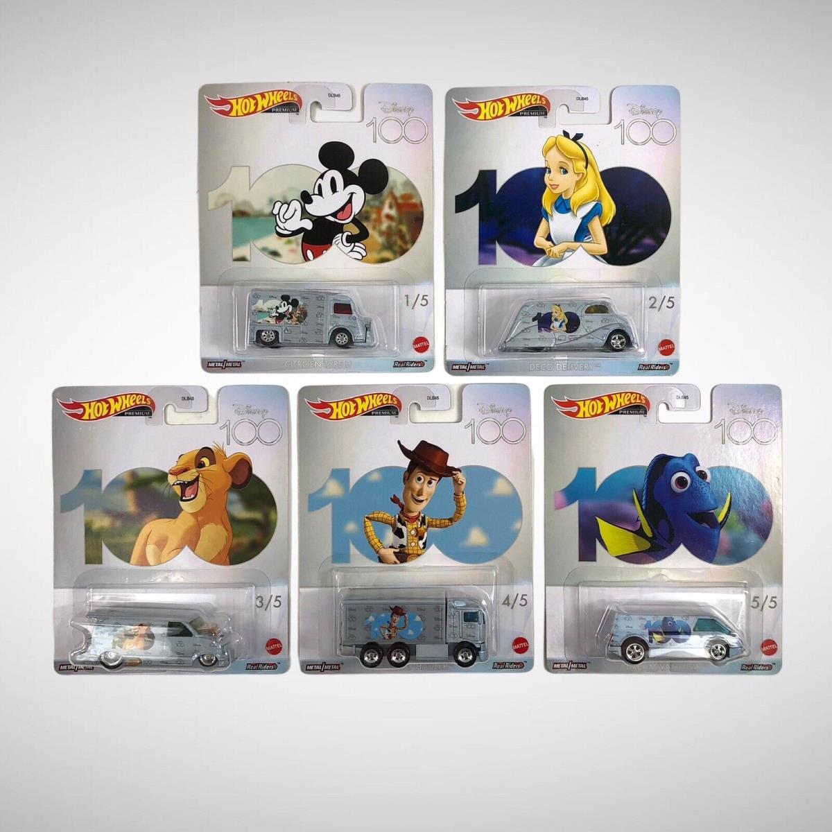 2023 Hot Wheels Disney 100 Series Full Set of 5 Designer Vans