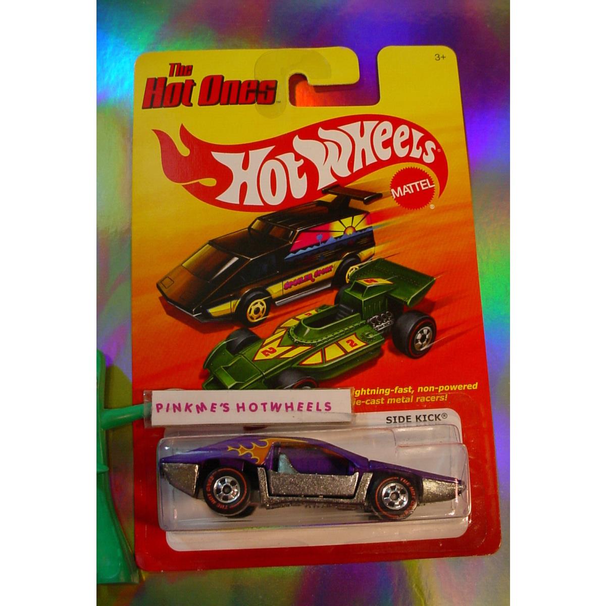 Htf Hot Wheels 2011 Hot Ones Side Kick Purple Flames Chase Redline Proctecto