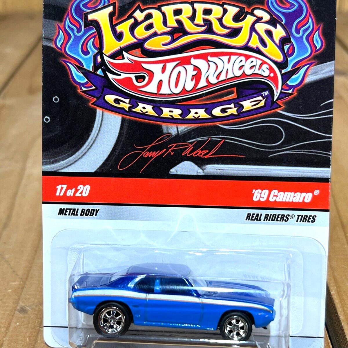 Hot Wheels Larry`s Garage `69 Camaro W/real Riders Larry Wood`s Initials
