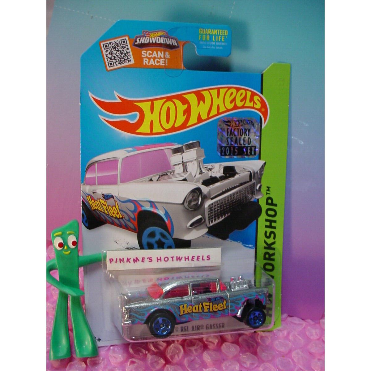 Vhtf 2015 Hot Wheels `55 Chevy Bel Air Gasser 207 Zamac/pink Factory Protecto