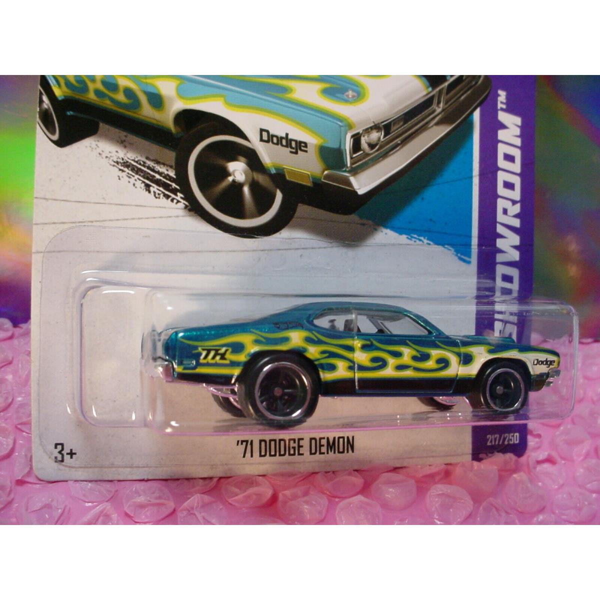 2013 Hot Wheels Super Treasure Hunt `71 Dodge Demon Blue Real Riders Protecto