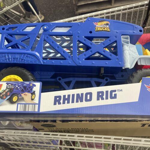 Hot Wheels Monster Trucks Mover Rhino Toy Car Hauler Holds 12