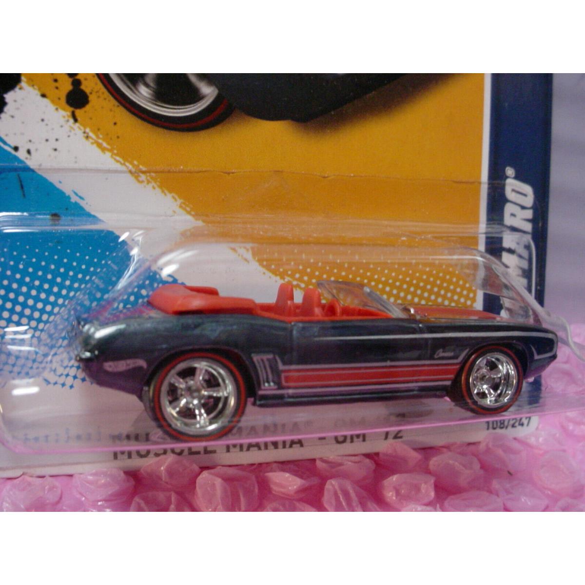 2012 Hot Wheels Super Treasure Hunt `69 Chevy Camaro 108 Black/red Lines rr