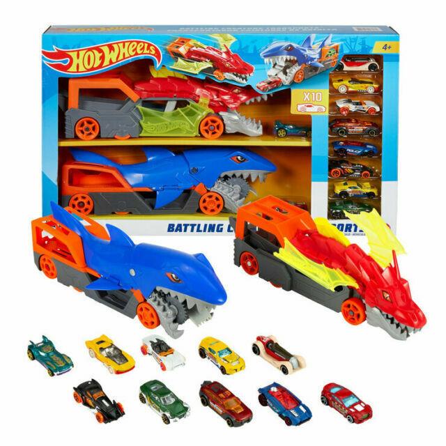 Hot Wheels Battling Creature Transports Haulers with 10 Die Cast Cars Set 2022