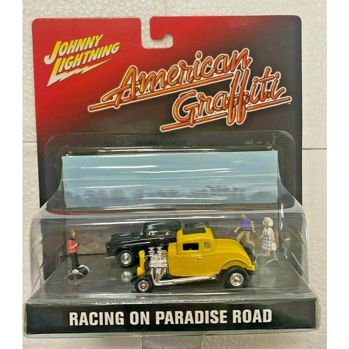American Graffiti Racing on Paradise Road Die-cast Car Diorama Johnny Lightning
