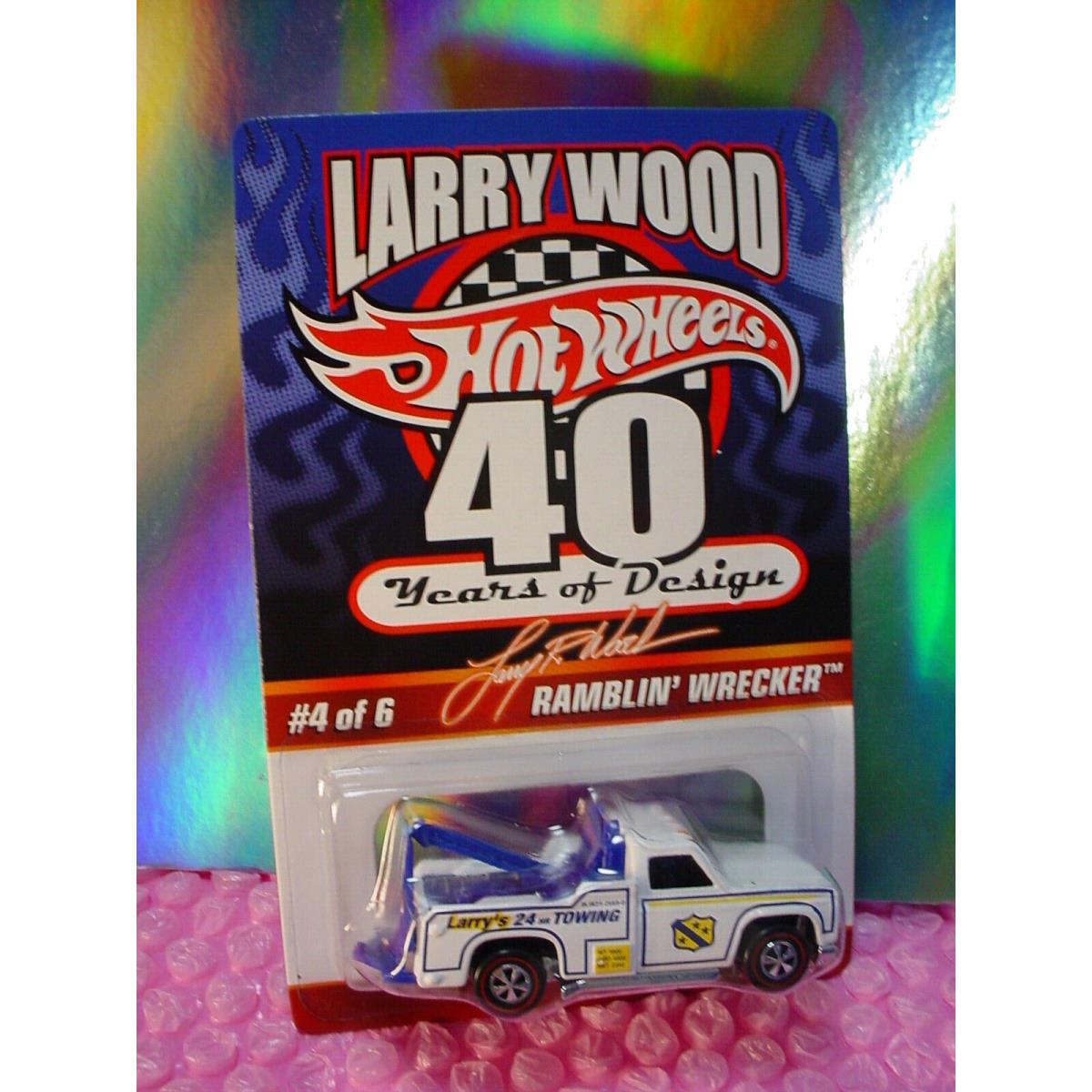 Rlc Hot Wheels Collector Larry Wood Ramblin` Wrecker White Redline 40 Years