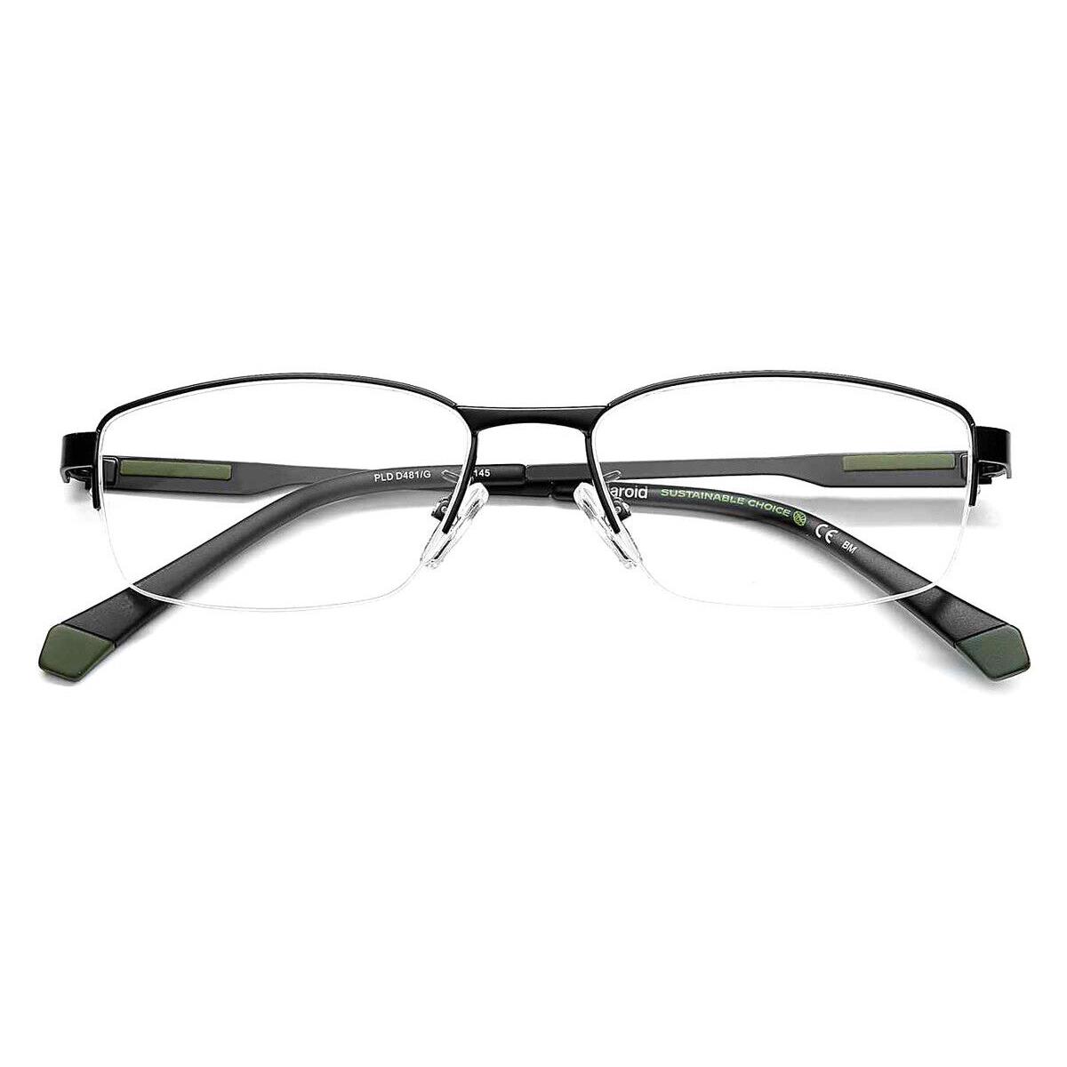 Polaroid Pld D481/G Eyeglasses Men Matte Black Rectangle 54mm - Frame: Matte Black, Lens: Demo