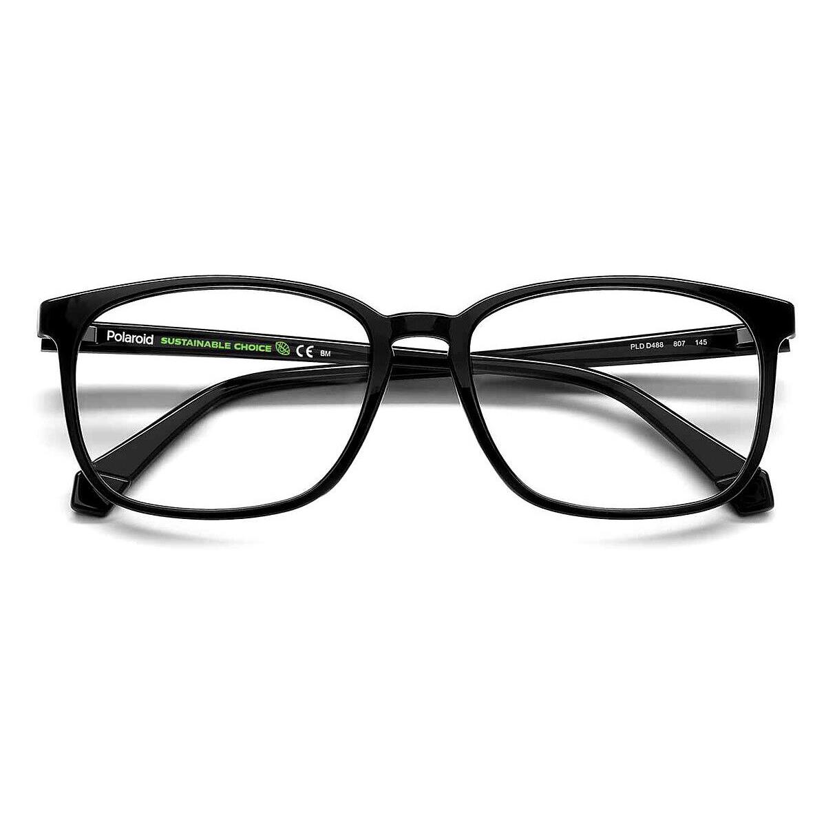 Polaroid Pld D488 Eyeglasses Men Black Square 56mm