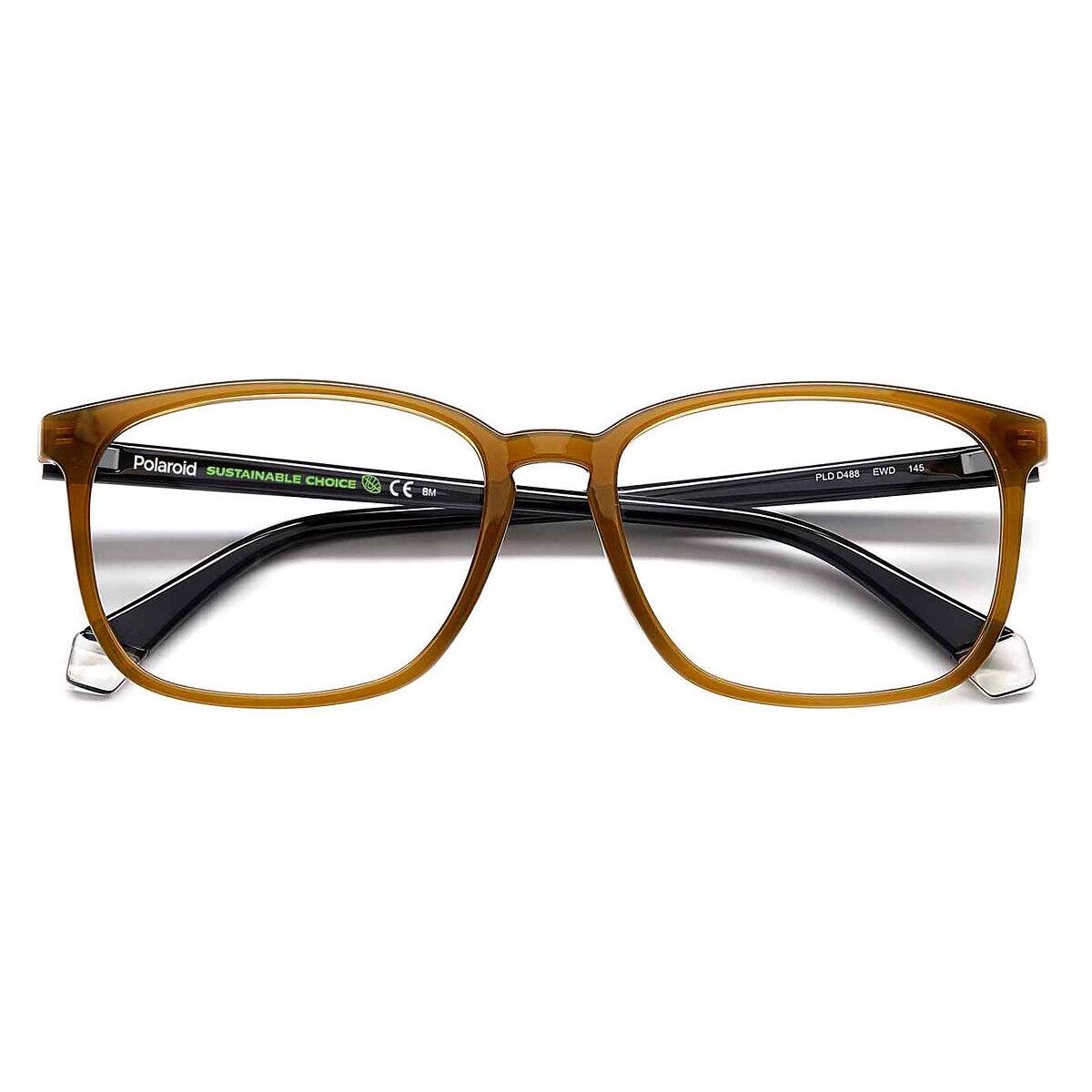 Polaroid Pld D488 Eyeglasses Men Brown Black Square 56mm