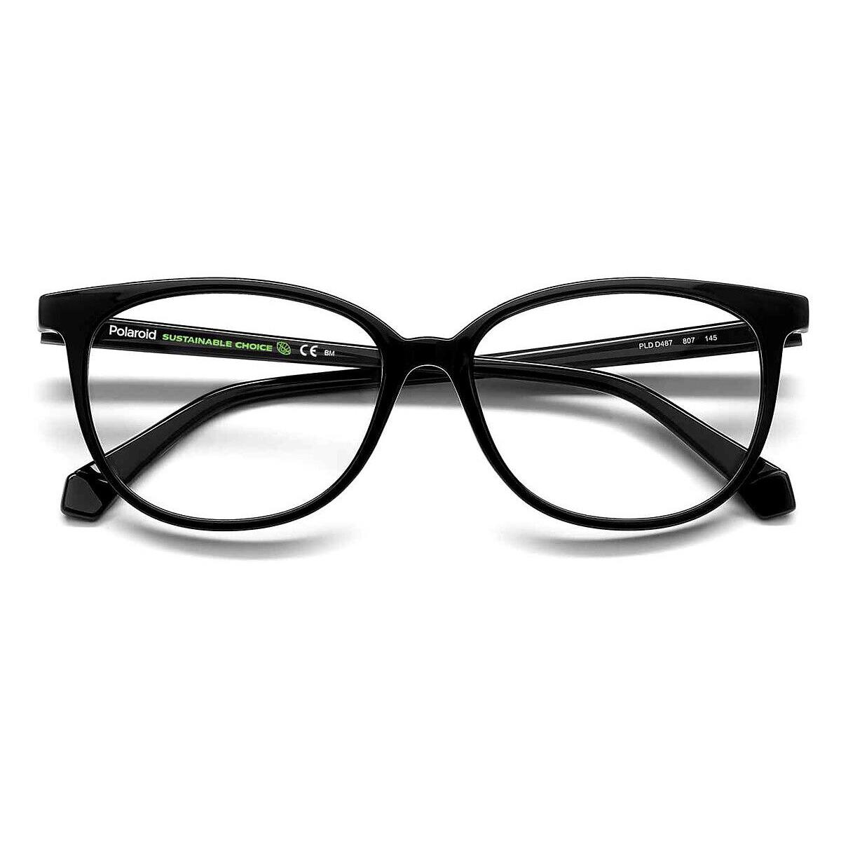 Polaroid Pld D487 Eyeglasses Women Black Oval 55mm