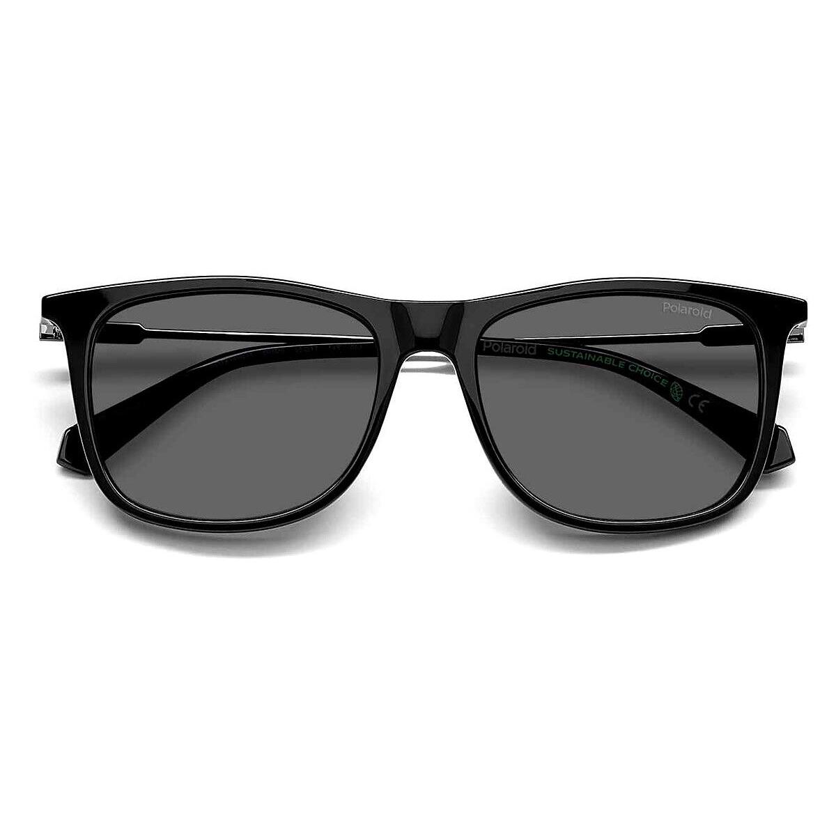 Polaroid Pld 4145/S/X Sunglasses Black Gray Polarized 55mm - Frame: Black / Gray Polarized, Lens: Gray Polarized