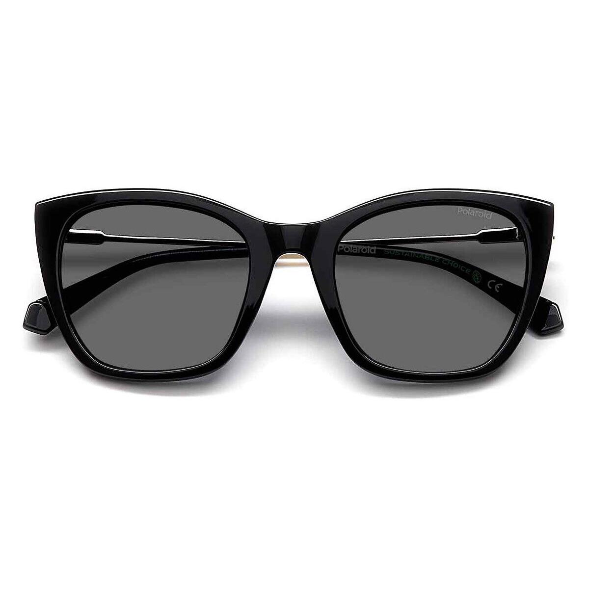 Polaroid Pld 4144/S/X Sunglasses Black Gray Polarized 52mm - Frame: Black / Gray Polarized, Lens: Gray Polarized