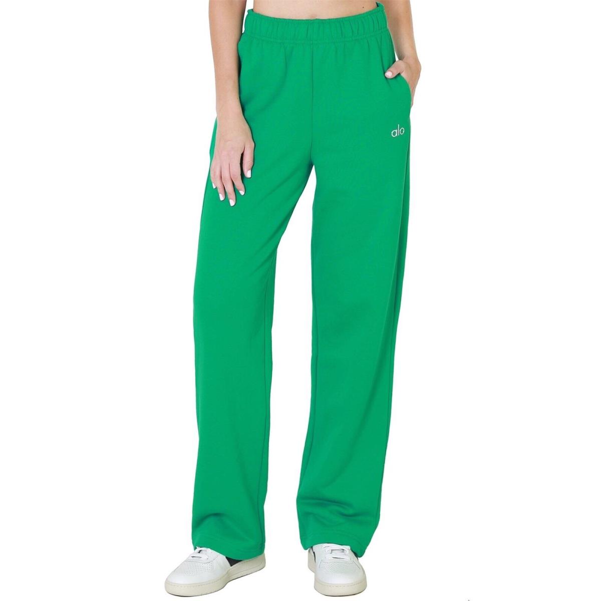 Alo Yoga Women`s Unisex Style Accolade Straight Leg Sweatpants Green