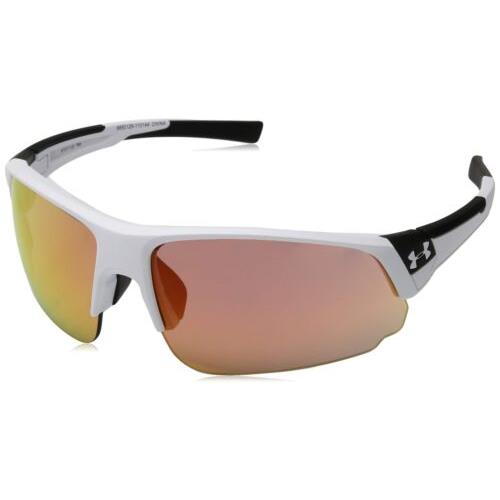8650129-110144 Mens Under Armour Changeup Dual Sunglasses - Frame: White, Lens: Orange
