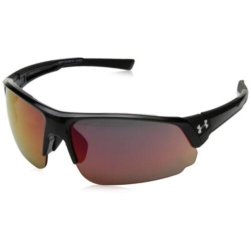 8600129-006151 Mens Under Armour Changeup Dual Sunglasses - Frame: Gloss Black, Lens: Infrared Mirror