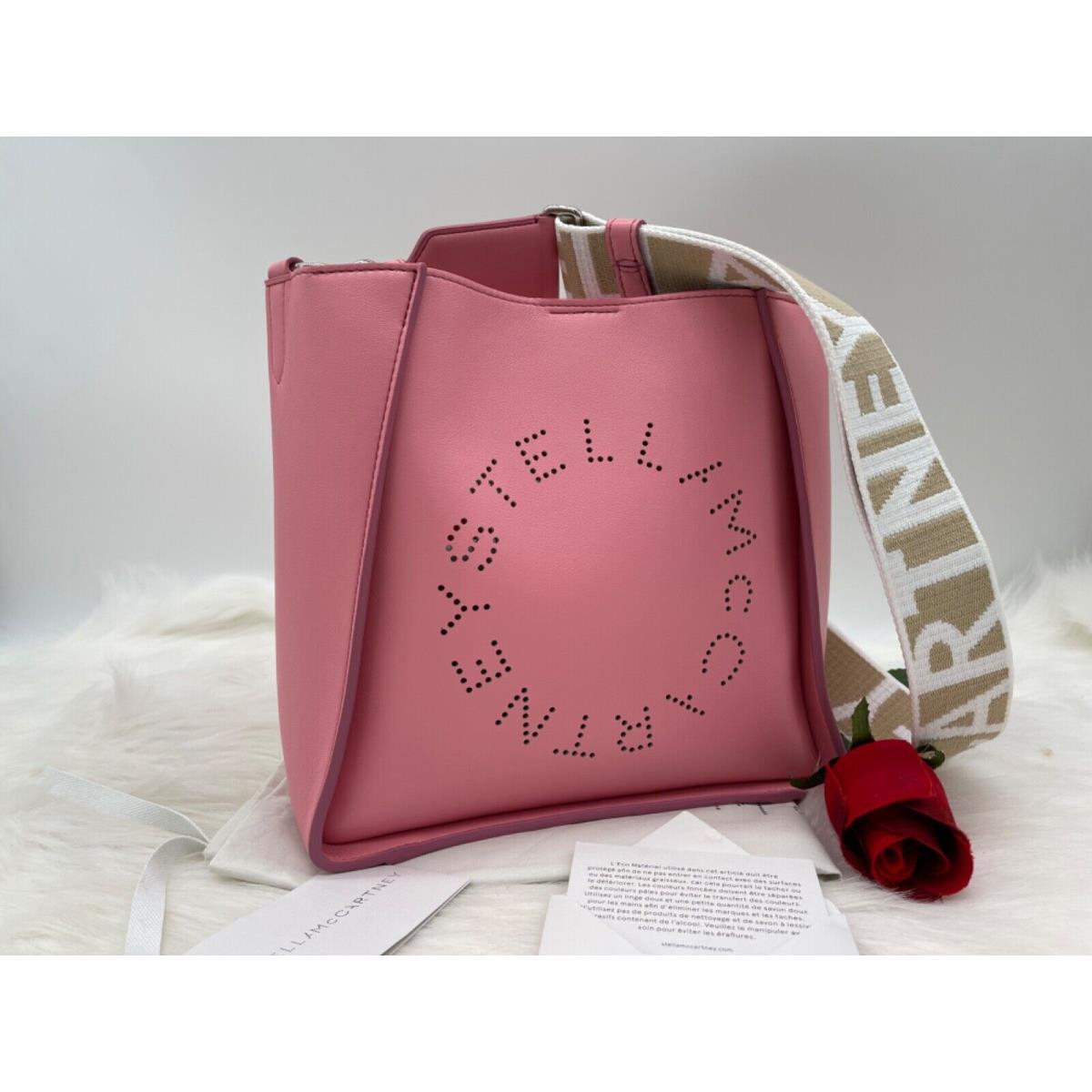 Stella Mccartney Logo Alter Napa Leather Crossbody Bag In Bellini Rose