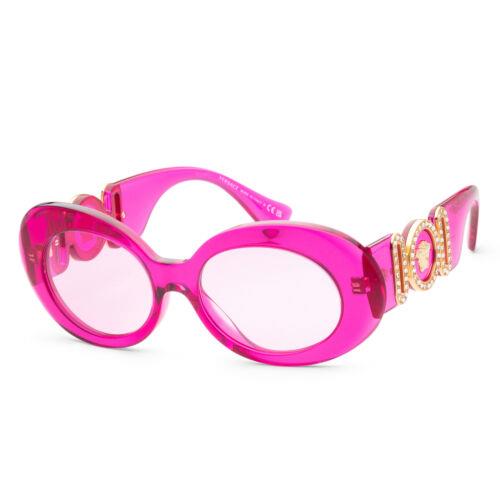 Versace Women`s VE4426BU-5334-5 Fashion 54mm Transparent Fuchsia Sunglasses