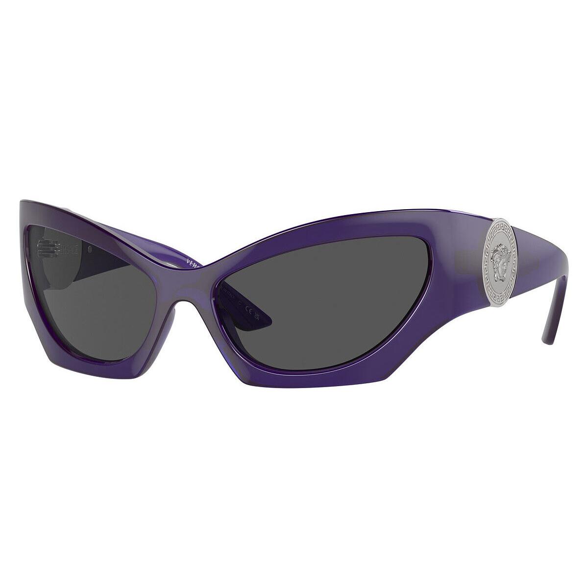 Versace Women`s Fashion VE4450-541987-60 60mm Transparent Violet Sunglasses