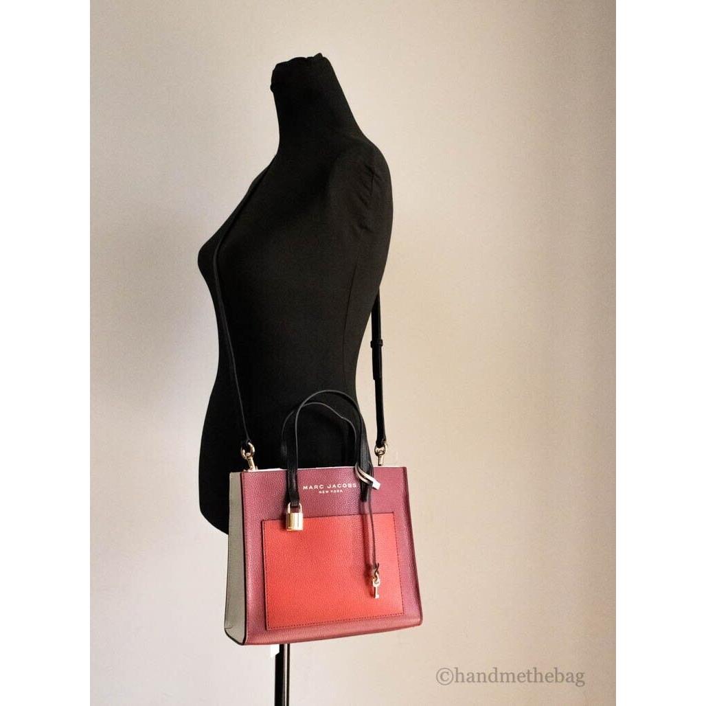 Marc Jacobs Grind Mini Pomegranate Colorblock Leather Tote Crossbody Handbag