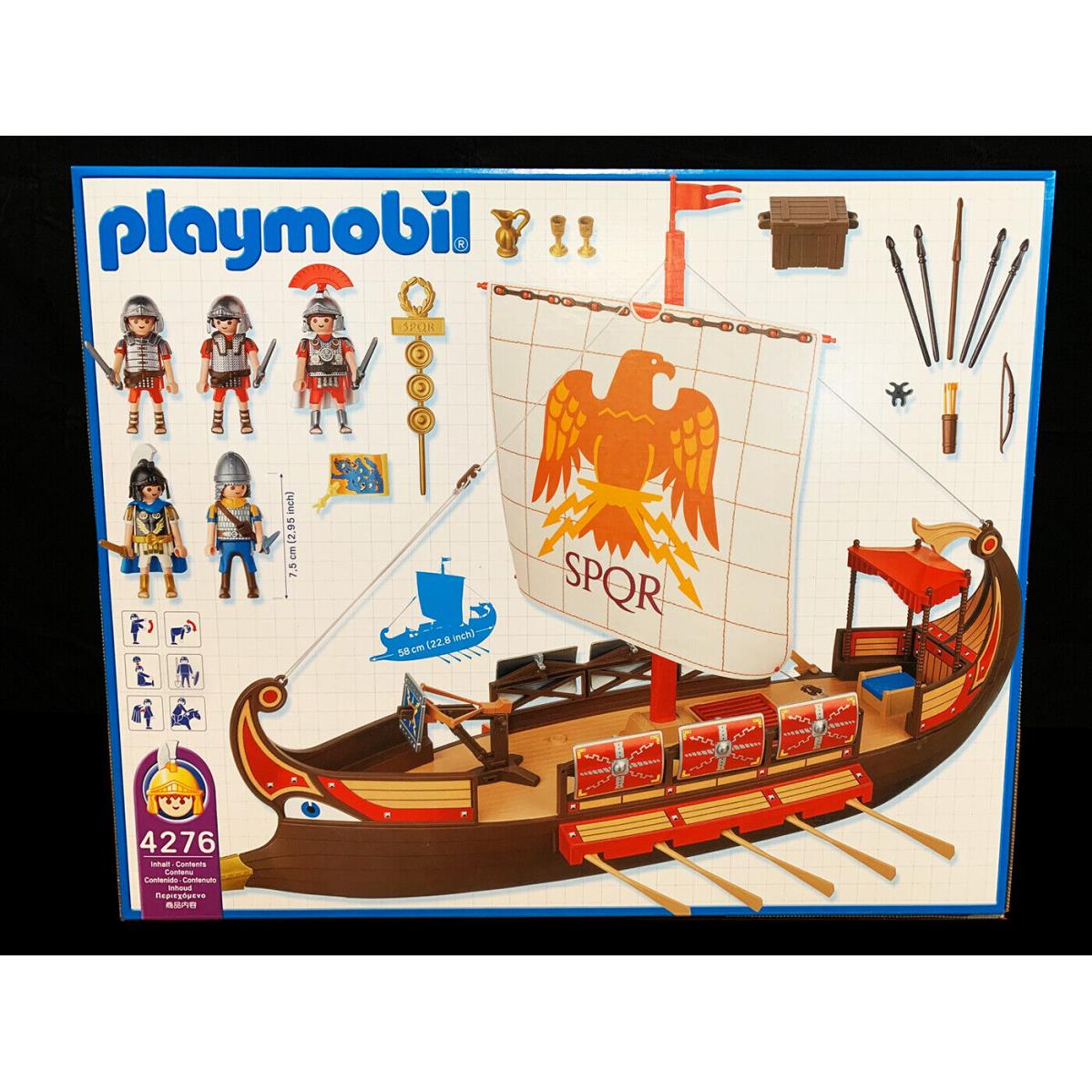 Playmobil 4276 - Roman Warrior`s Ship - Vintage Carton Fresh Mint Box `06