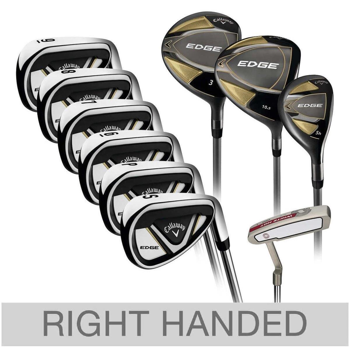 Callaway Edge 10-Piece Men`s Golf Club Set 10.5 Regular Right or Left Handed