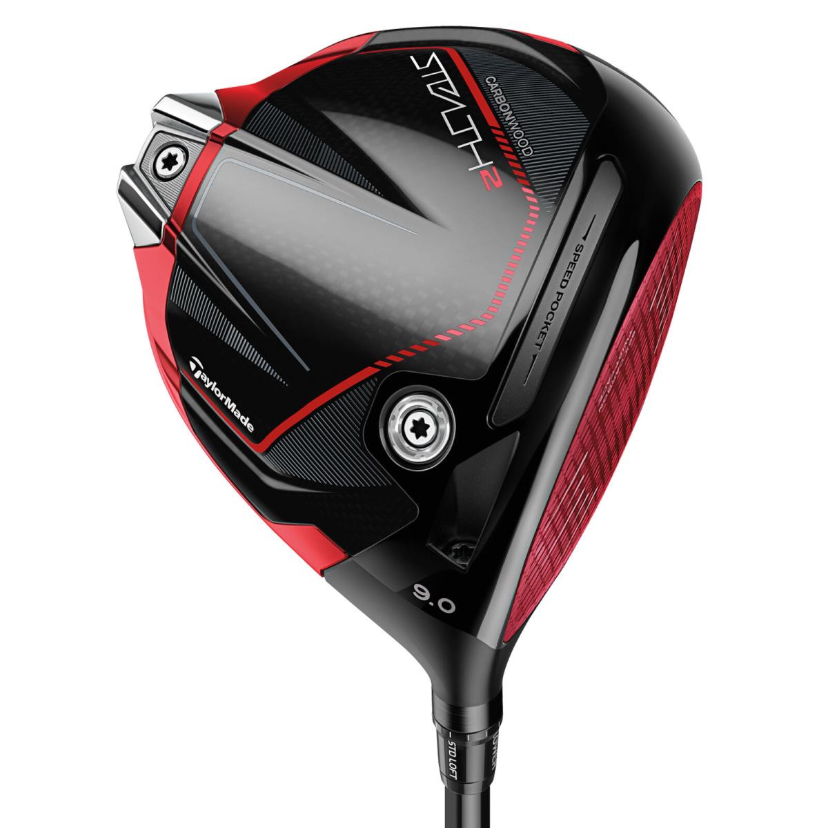 Taylormade Stealth 2 Driver - Right Hand - 10.5 Degree - Regular Flex - Red, Lie Angle: Black