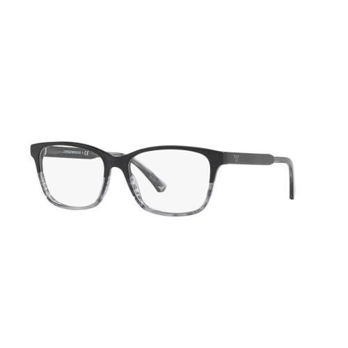 Emporio Armani Eyeglasses EA 3121 5566 Black/tr Striped Grey W/ Demo Lens 54