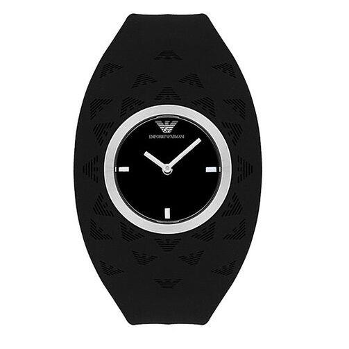 New-emporio Armani Silicon Rubber Black Cuff Band Black Dial AR5786