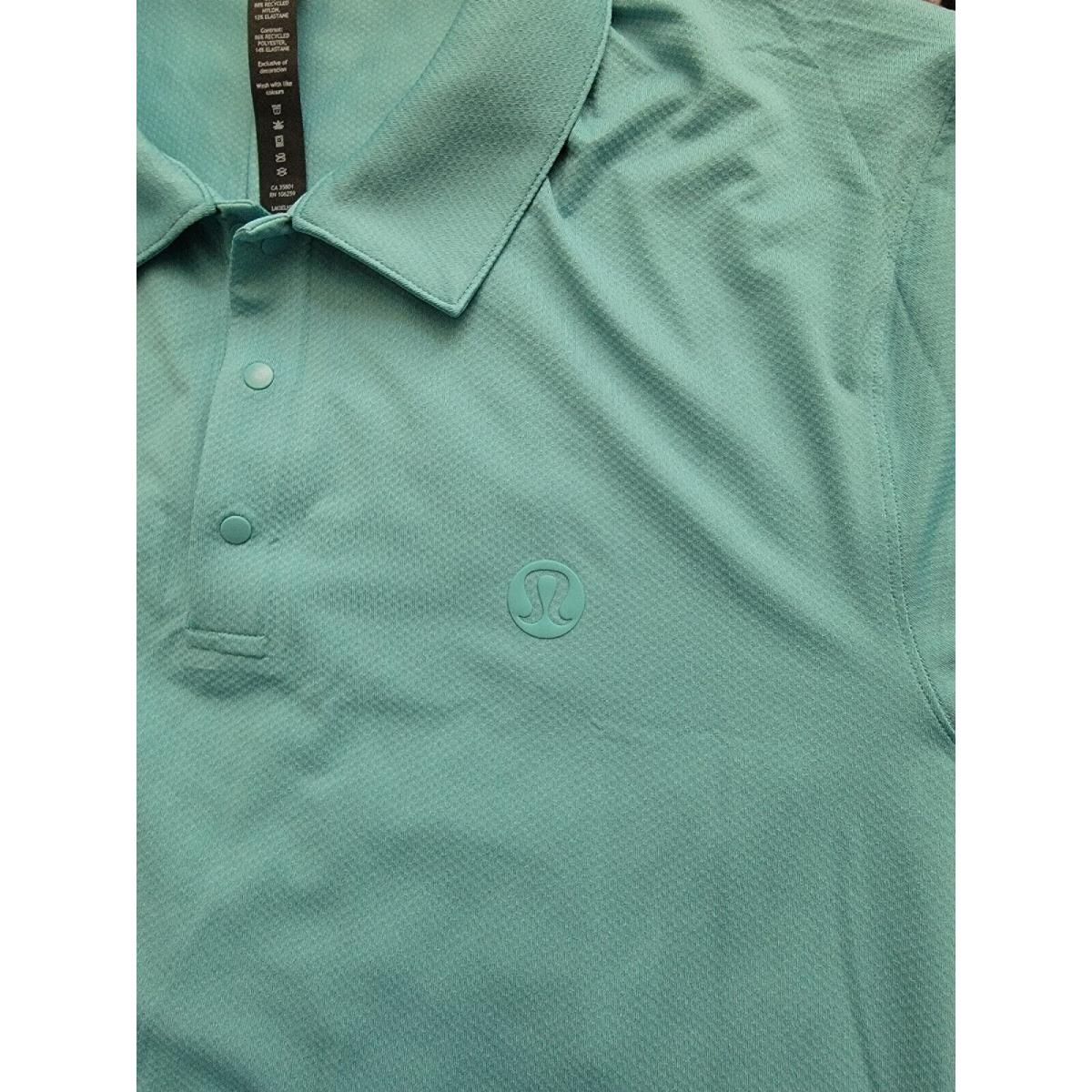 Mens Lululemon Stretch Golf Polo Short Sleeve Shirt 2XL Tdlt Teal Green