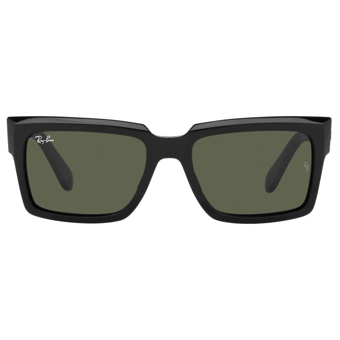 Ray-ban Inverness Polished Black Frame Unisex Sunglasses RB2191 901/31 54 - Frame: Black, Lens: Green