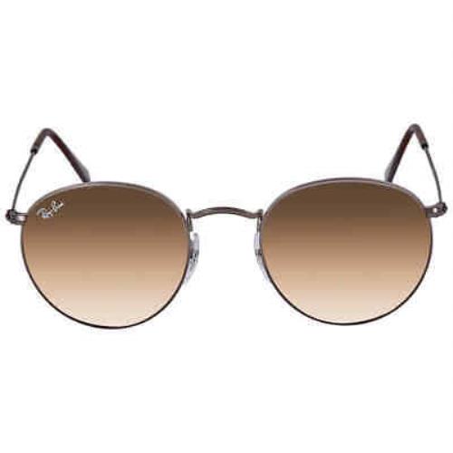 Ray Ban Round Flat Lenses Light Brown Gradient Round Unisex Sunglasses RB3447N