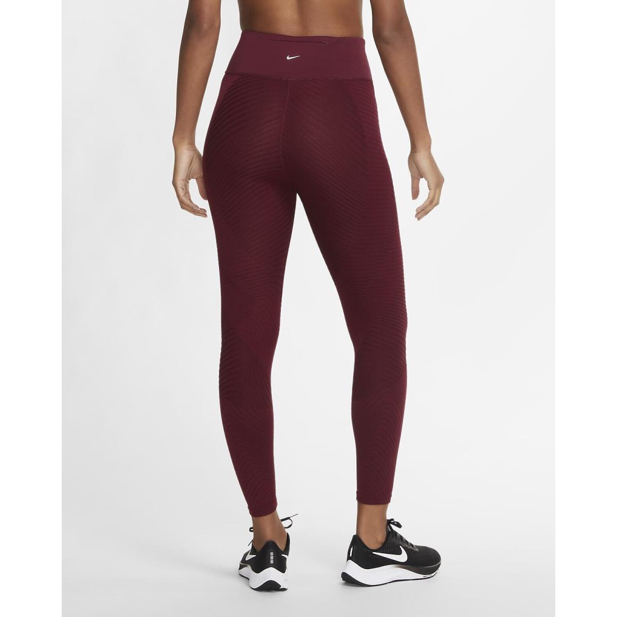 Women`s Mid-rise Textured Running Leggings Nike Epic Luxe CU3379-638 Size XS
