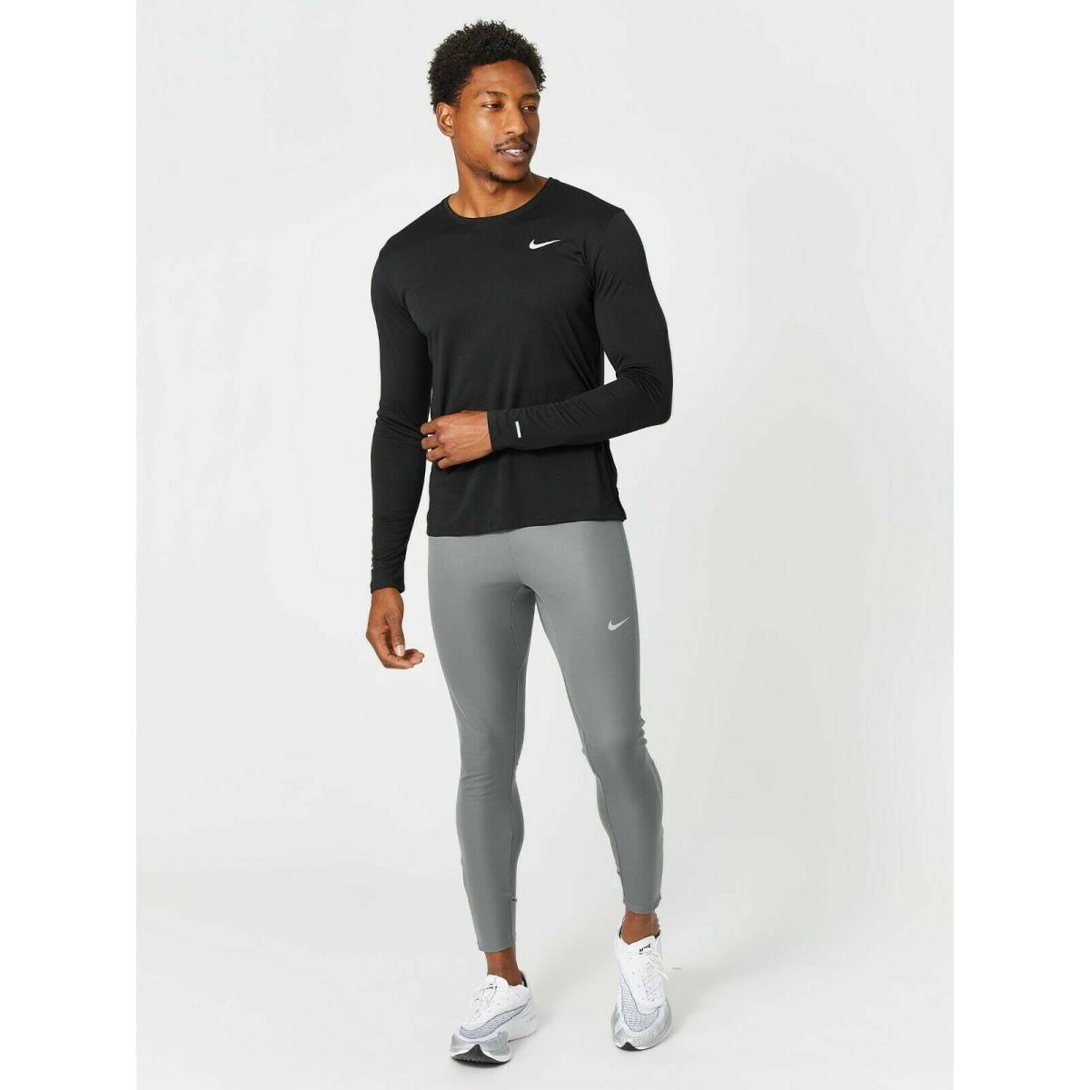 Men`s Nike Storm-fit Phenom Elite Running Tights XL Gray Pants Training Gym