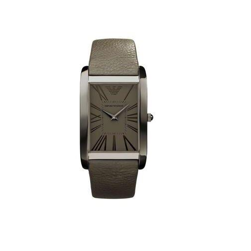 New-emporio Armani Slim Grey Leather+grey Tone Classic Roman `S Watch AR2058