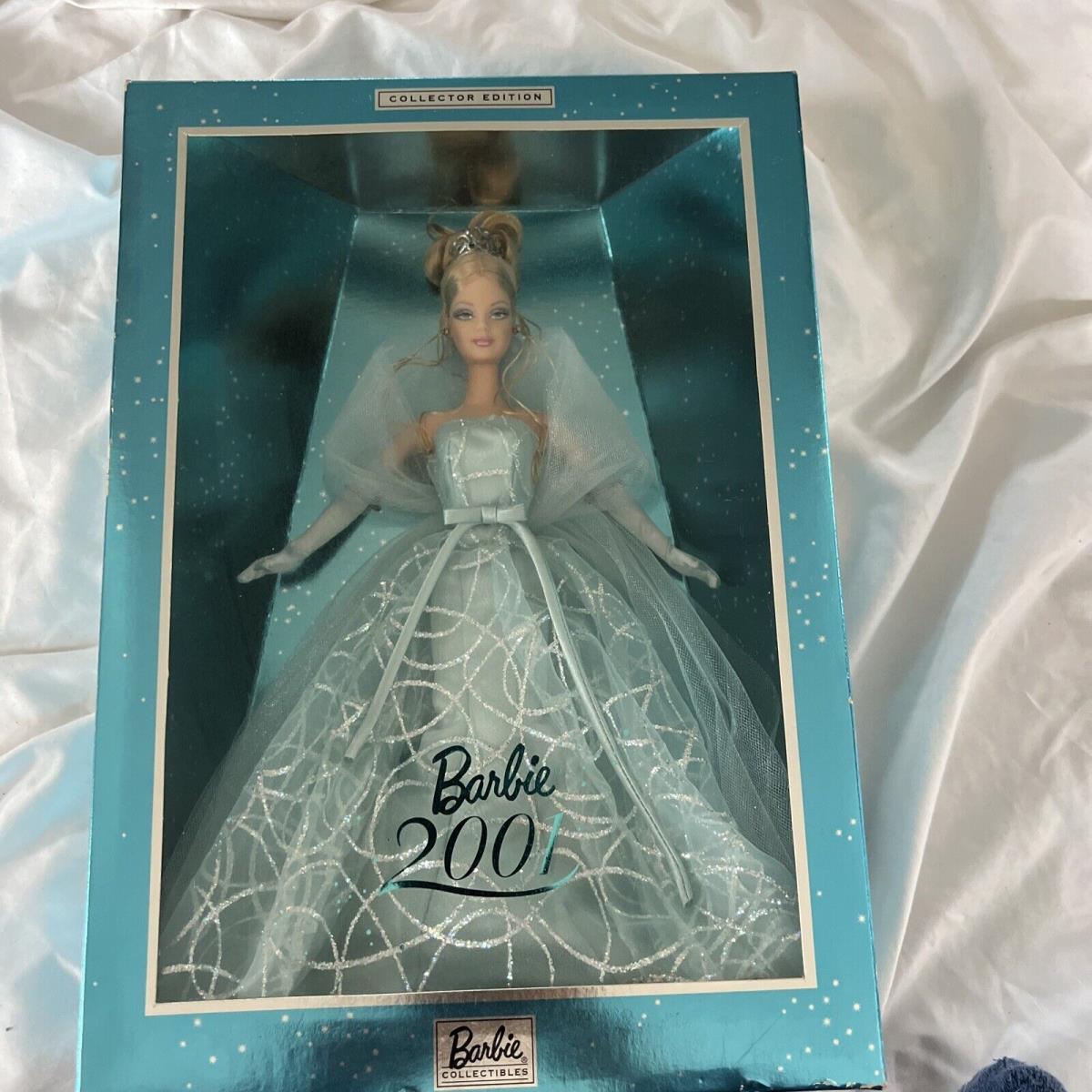 2001 Collector Edition Aqua Blue Dress Barbie Doll Mattel 50841