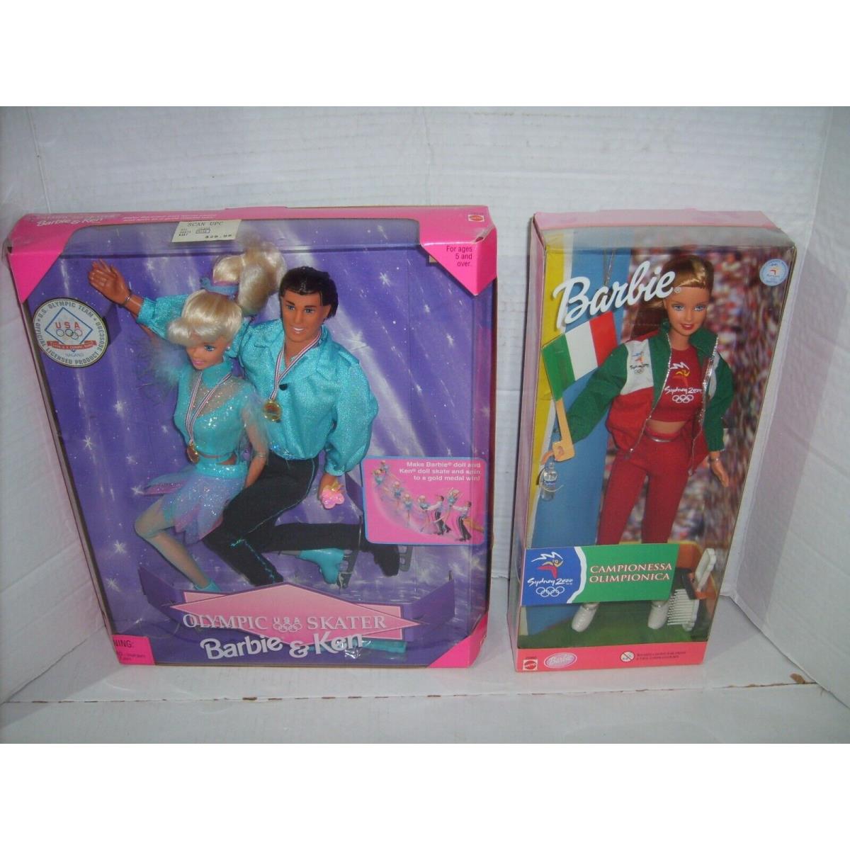 Mattel Barbie Ken Olympic Usa Skaters Set Sydney 2000 Olympics Doll Set