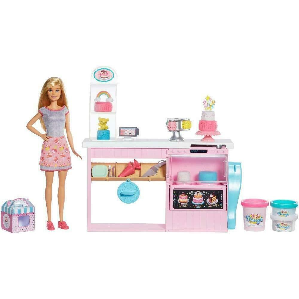 Barbie Cake Decorating Bakery Playset w/ Dough Oven Accessories