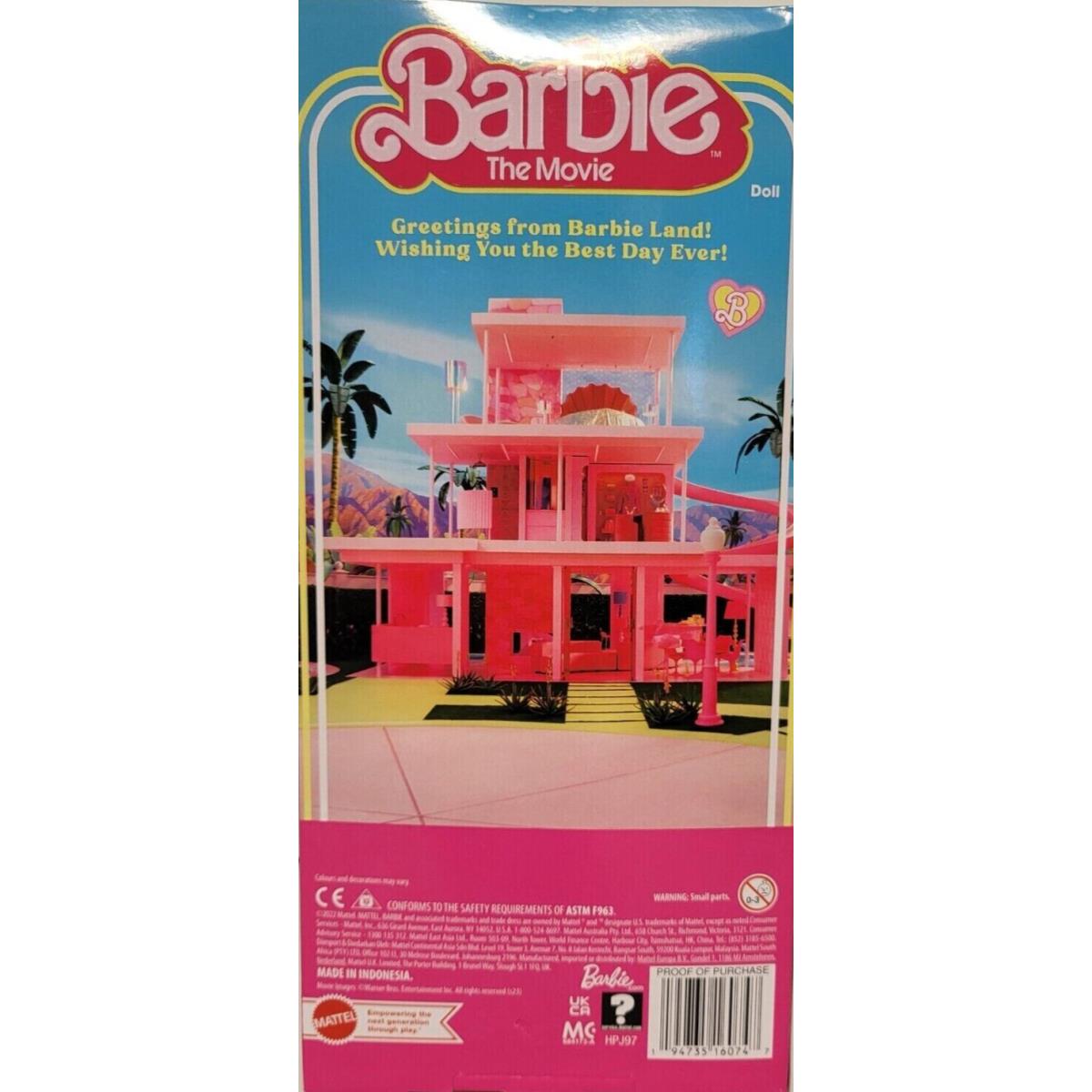 Barbie: The Movie Ken Doll Wearing Pastel Striped Beach W/surfboard Set IN Stock