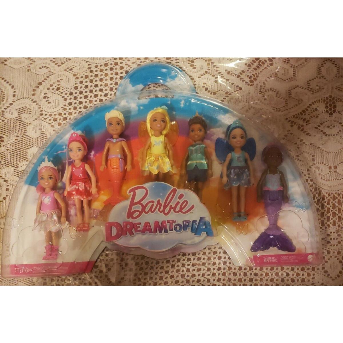 2022 Barbie Dreamtopia Chelsea Set OF 7 Sprite Dolls 2 Boys Htf