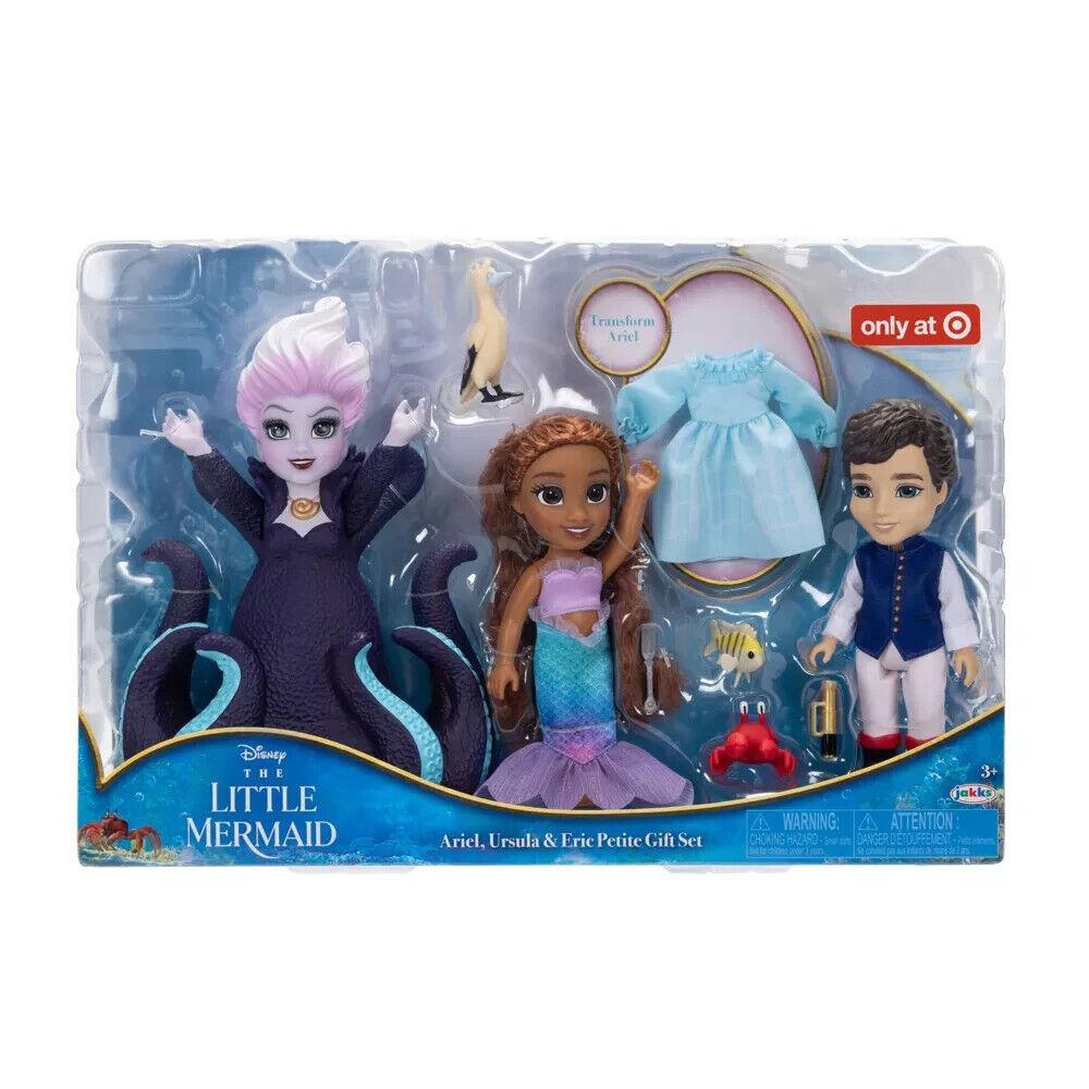 Live Action The Little Mermaid Ariel Ursula Eric Petite Doll Gift Set 2023