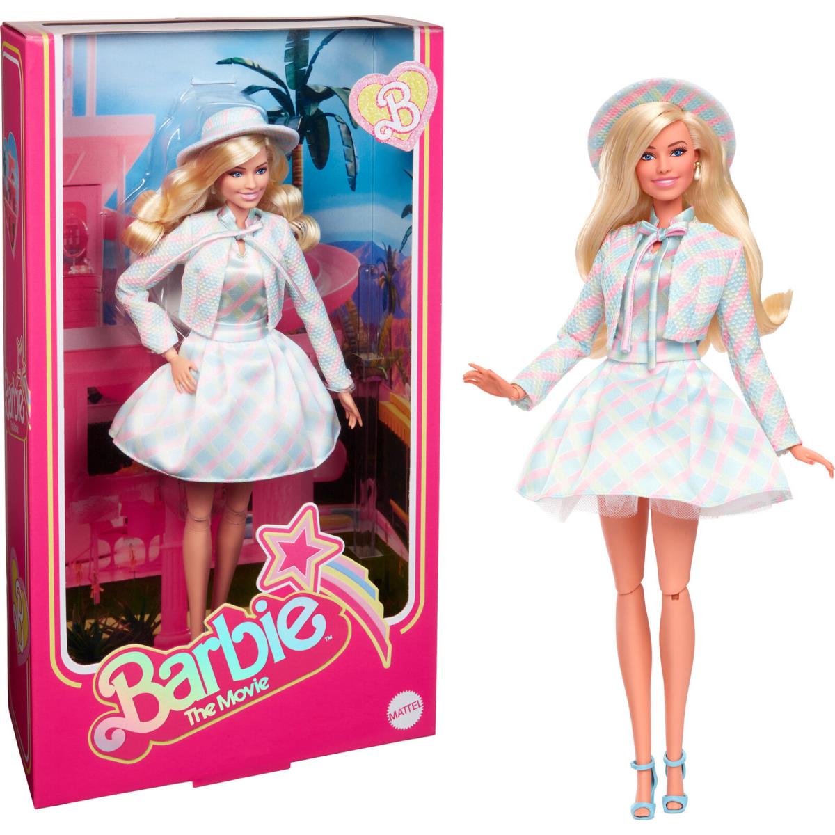 Barbie The Movie Collectible Doll Margot Robbie as Barbie in Plaid Matching Set
