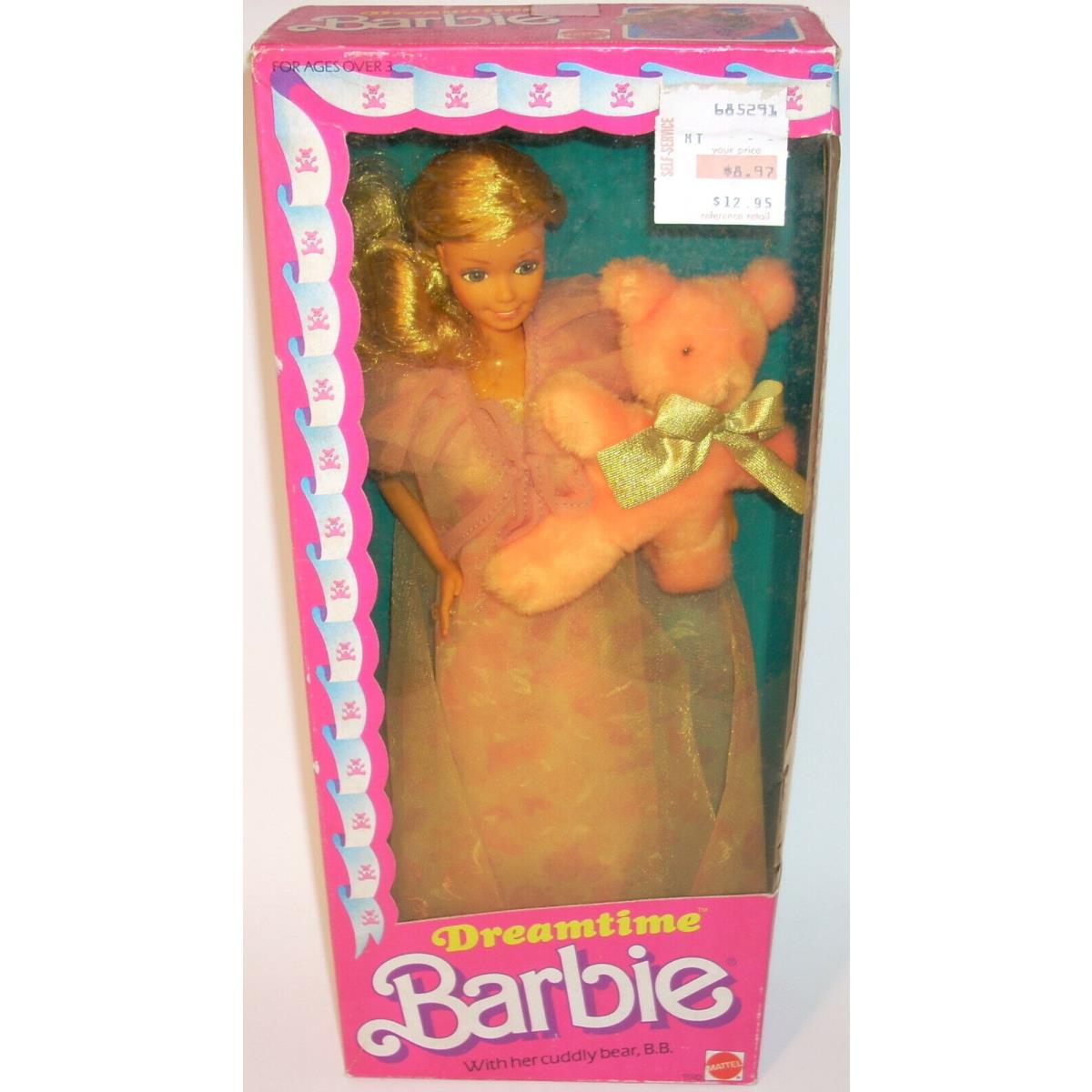 Barbie Dreamtime Barbie Doll Vintage 1984 Mattel 9180 w/ Bear B.b