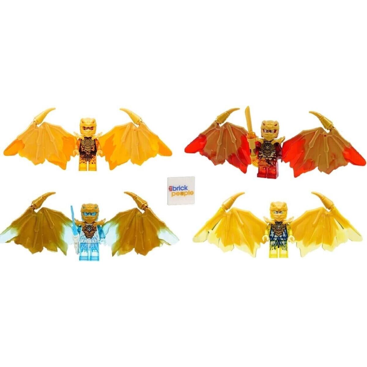 Lego Ninjago Crystalized Golden Dragon Set Cole Jay Zane Kai Minifigures Weapons