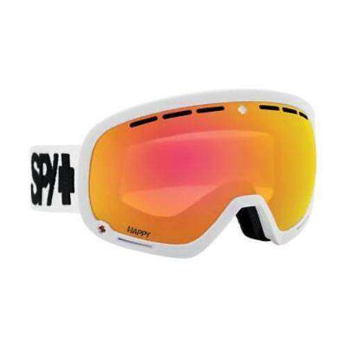 Spy Optic Marshall 2022 Goggles Matte White Happy ML Rose w/ Red Spectra Mirror