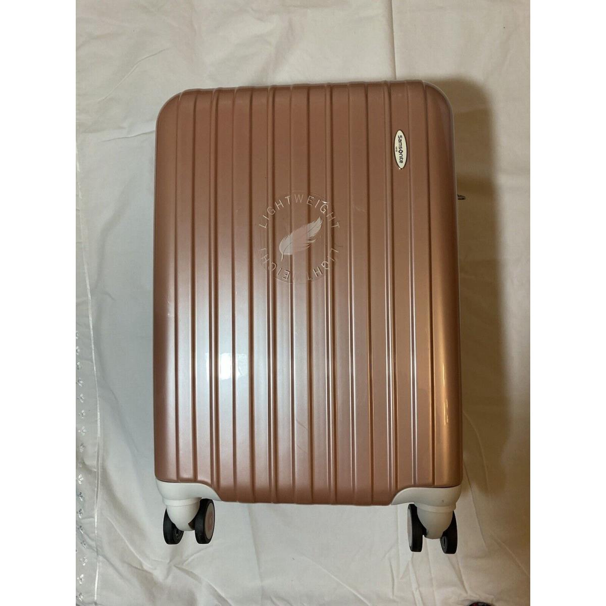 20 Samsonite Yarmouth Luggage Hard Shell Suitcase Spinner Blush/ Rose Gold