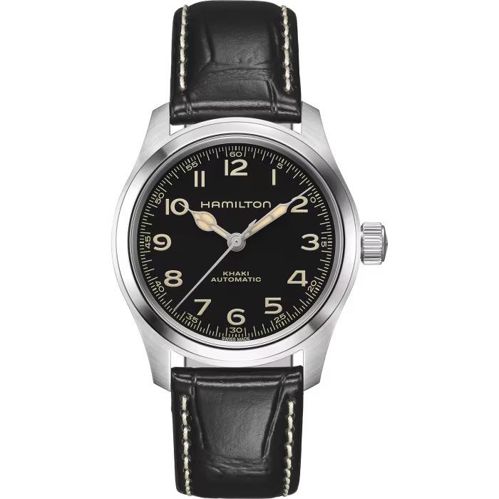 Hamilton Khaki Field Murph Automatic 38mm Black Dial Leather Strap H70405730