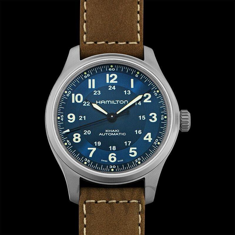 Hamilton Khaki Field Titanium Blue Dial Brown Strap 42MM H70545540